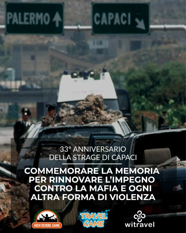 🕯️ 33 anni fa, un boato spezzò il silenzio. Ma non il coraggio.
Il 23 maggio 1992, sulla strada di Capaci, veniva assassinato Giovanni Falcone insieme a Francesca Morvillo e agli agenti della scorta.
Una ferita profonda, che ancora oggi ci chiede di non voltare lo sguardo.

🚸 Con il Travel Game, Camminare a Capaci non è solo visitare un luogo. È scegliere da che parte stare.
Ogni volta che accompagniamo gli studenti in questo viaggio, non raccontiamo solo un pezzo di storia.
Li guardiamo negli occhi mentre ascoltano, si interrogano, comprendono.
E lì, in quel momento, nasce la consapevolezza. La memoria. La resistenza civile.

💭 Perché la mafia si combatte anche così:
educando, raccontando, camminando dove tutto è iniziato… Affinché non finisca mai.

#TravelGame #Capaci #23Maggio #StrageDiCapaci #GiovanniFalcone #MemoriaViva #Legalità #StudentiControLaMafia #ViaggiCheFormano #LaScuolaNonDimentica